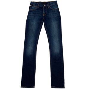 Nudie Jeans Co Grim Tim Jeans 27 Dark Nights Blue Slim Straight Button Fly